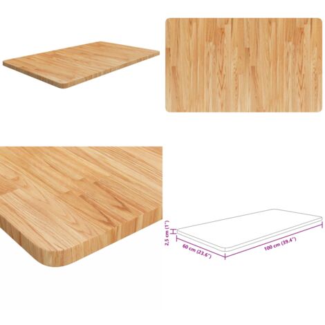 Comptoir de salle de bain Marron clair 100x60x2,5cm Bois traité - Comptoir Salle De Bain - Dessus De Table - Bois Chêne - Meuble Salle De Bain - Rénovation Cuisine - Home & Living