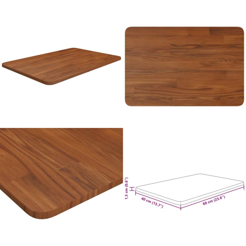 Comptoir de salle de bain Marron foncé 60x40x1,5 cm Bois traité - Comptoir Salle De Bain - Dessus De Table - Bois Chêne - Meuble Salle De Bain