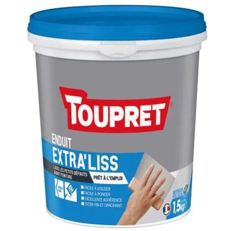 Compuesto alisador para acabados extrafinos, uso interior, 1,5kg, blanco TOUPRET