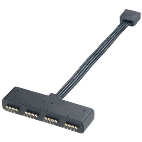 Computer Anschlusskabel [1x RGB LED Stecker - 4x RGB LED Buchse] 0.10 m Schwarz Akasa