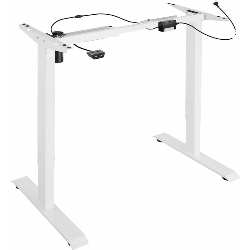 Tectake - Standing Desk Frame - 2 stage electrically height-adjustable - computer desk, standing desk, pc desk - white