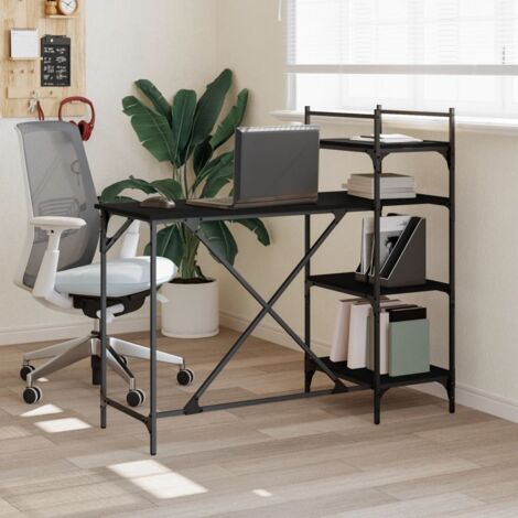 Computer Desk with Shelves Black 120x47x109 cm vidaXL