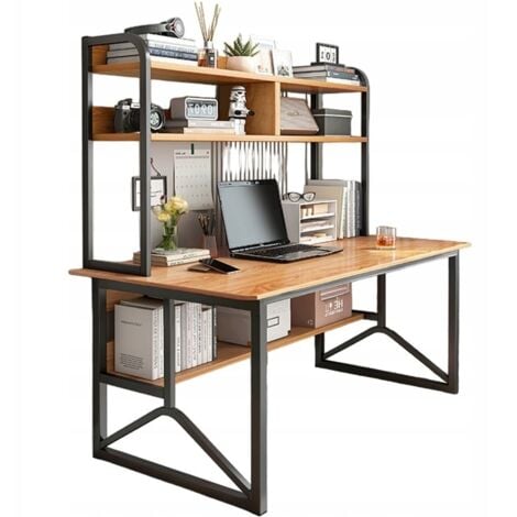 MUVU Computertisch aus dunkler Buche für Laptop, moderner Gaming-Loft, 120 cm