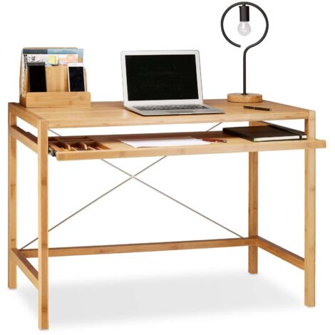 Computertisch aus holz mit tastaturschublade 88