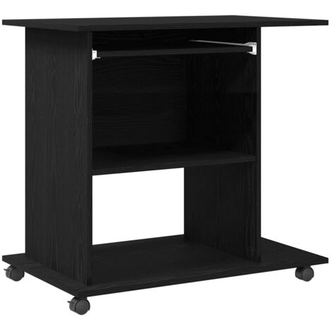 Computertisch Eiche schwarz 80x50x75 cm Holzwerkstoff vidaXL