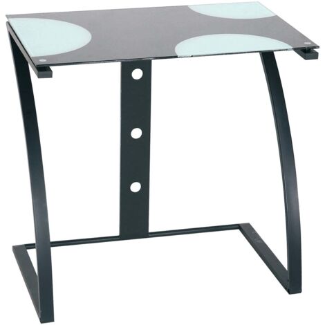 COMPUTERTISCH FÜR JUGENDSCHULE AUS STAHL UND GLAS L80xT50xH76 cm 