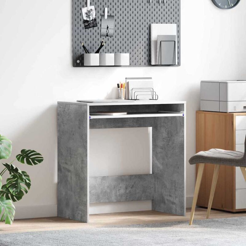 Tisch Mit Regal Grau 77, 5 X 43 X 79 Cm Holzwerkstoff Vidaxl
