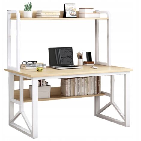 Computertisch helles Eichenholz Laptop-Tisch Gaming-Tisch modern Loft 120 cm