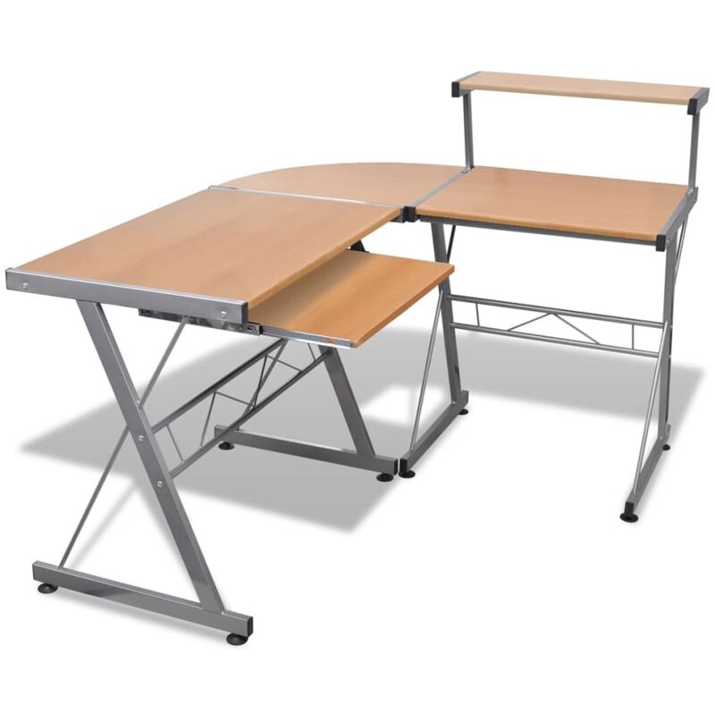 Abcrital - Computertisch Schreibtisch Arbeitstisch Ecktisch PC Tisch BüRO braun