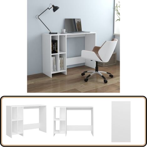 Computertisch Weiß 102,5x35x75 cm Holzwerkstoff - Computertisch - Schreibtisch - Weißer Schreibtisch - Holzwerkstoff Tisch - Bürostuhl
