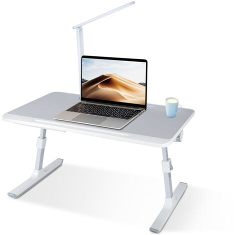 Computertisch,Schreibtisch,Laptoptisch höhenverstellbar,für Sofa, Arbeitszimmer, Lesen und Schreiben,60x40x27-40cm,grau