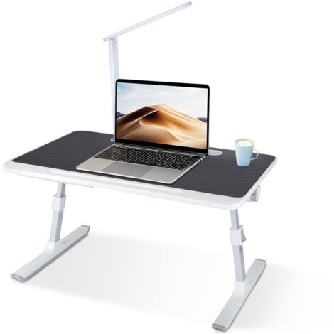Computertisch,Schreibtisch,Laptoptisch höhenverstellbar,für Sofa, Arbeitszimmer, Lesen und Schreiben,60x40x27-40cm,Schwarz