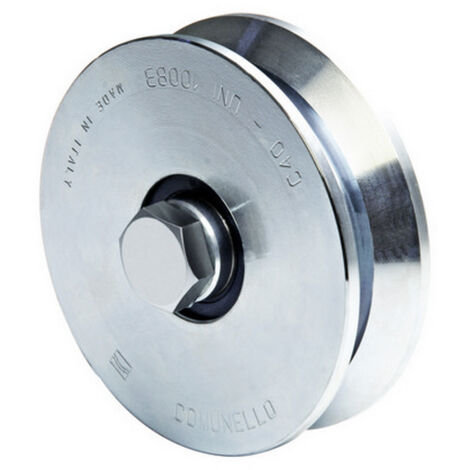 Comunello RUOTA PER CANCELLI CON PERNO GOLA Y 2 cuscinetti art. 307 mm. 100x30 8 PZ