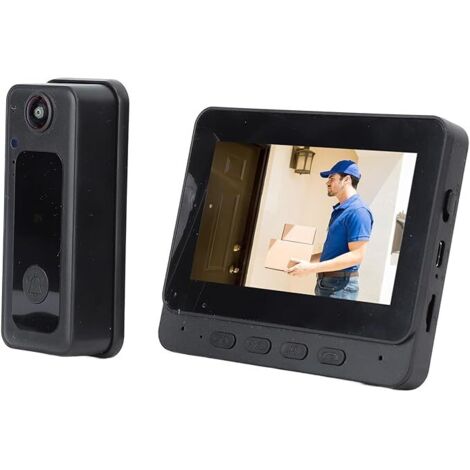 Comunicación por vídeo mediante altavoz inalámbrico, cámara de 1080p con monitor, visión nocturna, WiFi de gran angular, audio bidireccional.