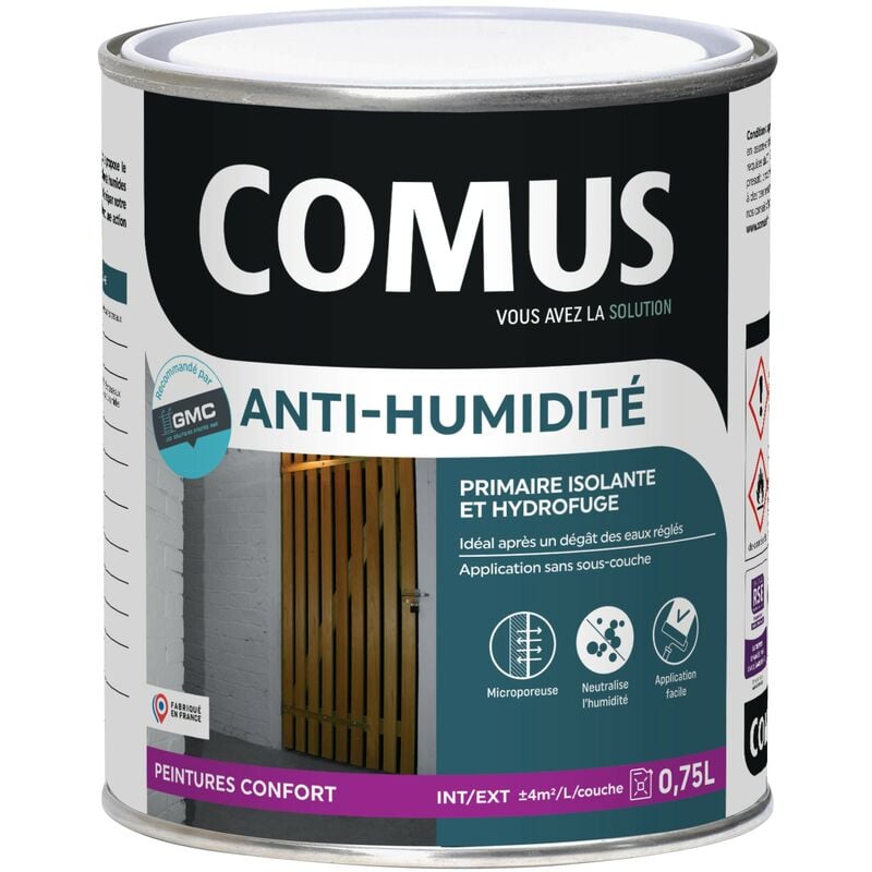 Peinture anti-humidite 0.75L- Primaire et finition hydrofuge Comus