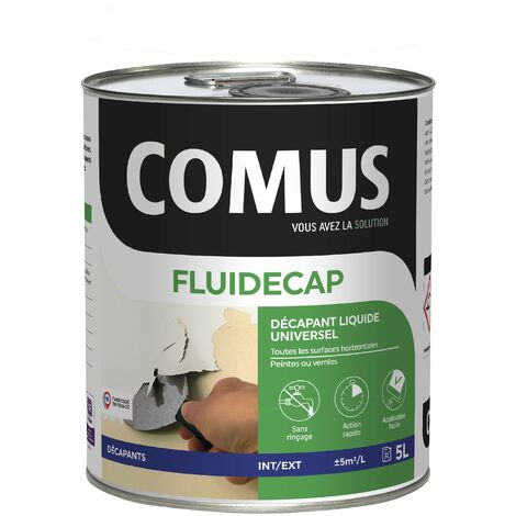 Comus – Décapant à sec pour surfaces horizontales – Enlève lasures, vernis et peintures – Résidu sec sans rinçage – 28784 - POT 5 L