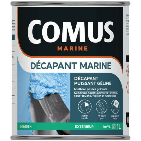 Comus – Décapant gel marine 1L – Élimine toutes peintures en 15-30 min – Application sans coulures – Pour surfaces verticales