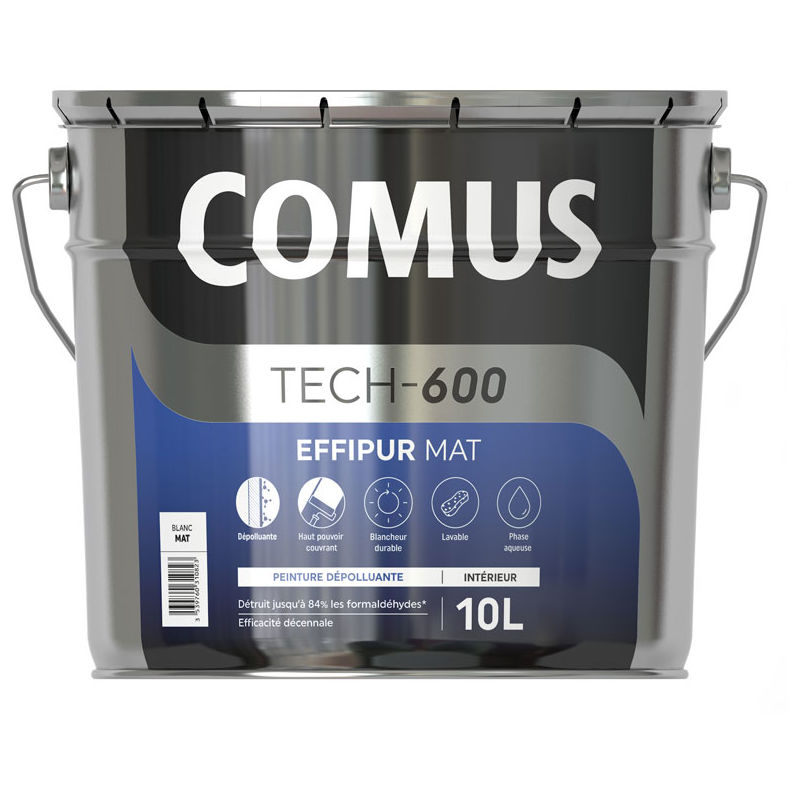 COMUS Effipur mat - Couleur Colorimix 129-D 10L : peinture dépolluante mur et plafond pour améliorer la qualité de l'air intérieur Comus