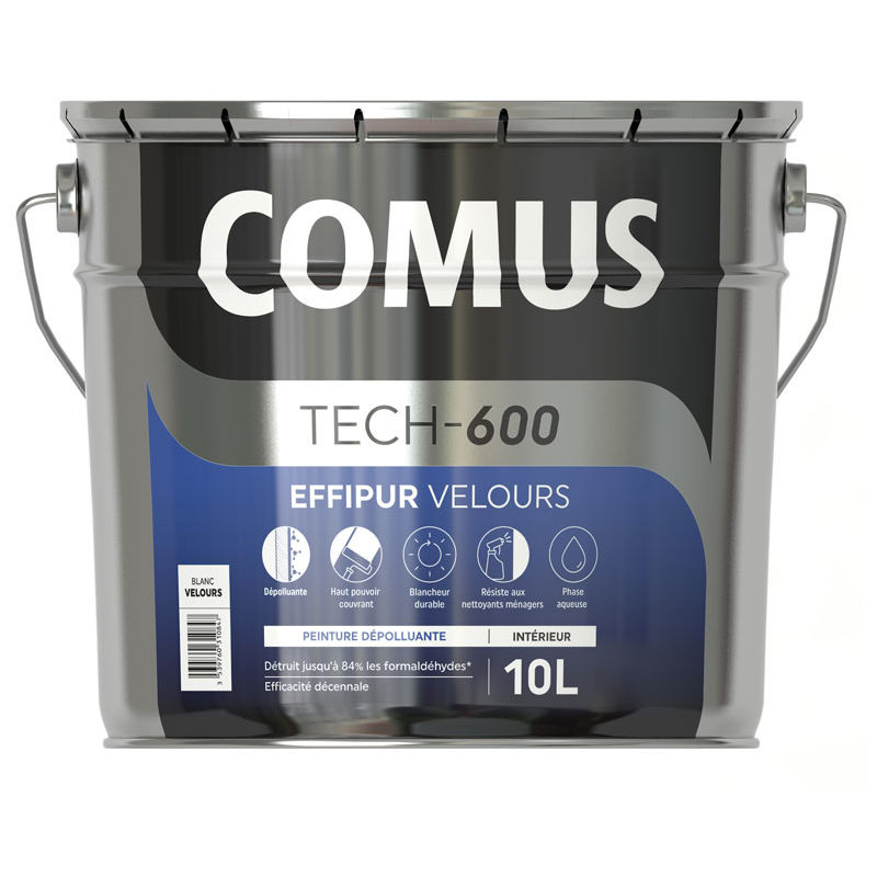 COMUS Effipur velours - Couleur Colorimix 071-B 10L : peinture dépolluante mur et plafond pour améliorer la qualité de l'air intérieur Comus