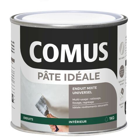 Comus – Enduit de lissage 1kg – Pâte onctueuse pour tous supports intérieurs – Idéal pour revêtements décoratifs et effets béton