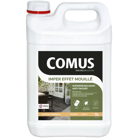 Comus – Imperméabilisant effet mouillé 5L – Protection hydrofuge pour béton et pierres – Application facile au rouleau ou pulvérisateur