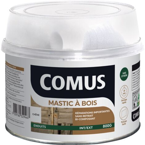 Comus – Mastic à bois bi-composant chêne 800g – Excellente adhérence – Durcissement rapide – Fini lisse et sans porosité