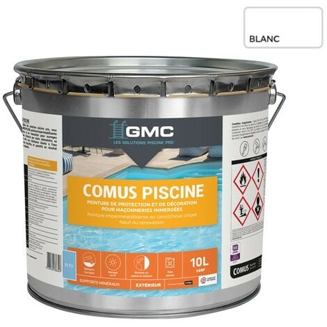 COMUS PISCINE - Blanc 10L - Peinture pour piscines et maçonnerie en immersion - COMUS