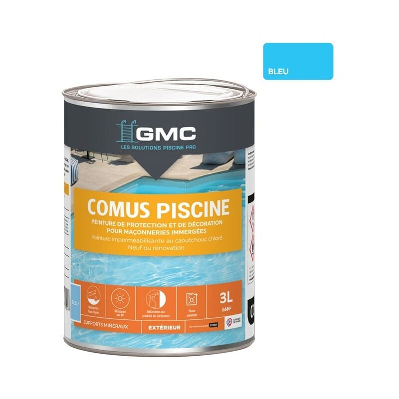 Comus - piscine gmc - Bleu 3L - Peinture pour piscines et maçonnerie en immersion