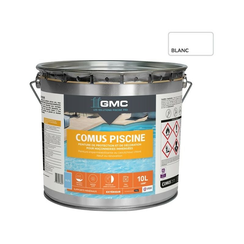 Comus - piscine gmc - Blanc 10L - Peinture pour piscines et maçonnerie en immersion