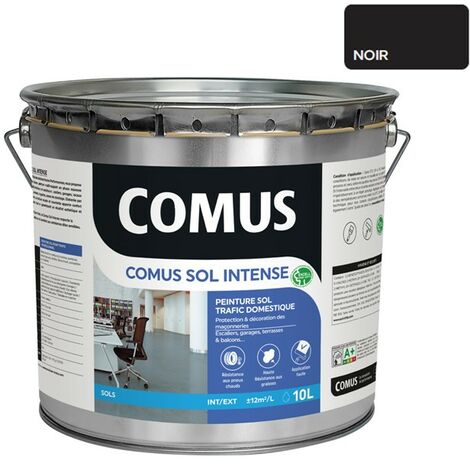 COMUS SOL INTENSE NOIR 10L Peinture sols intérieurs et extérieurs. trafic intense/professionnel