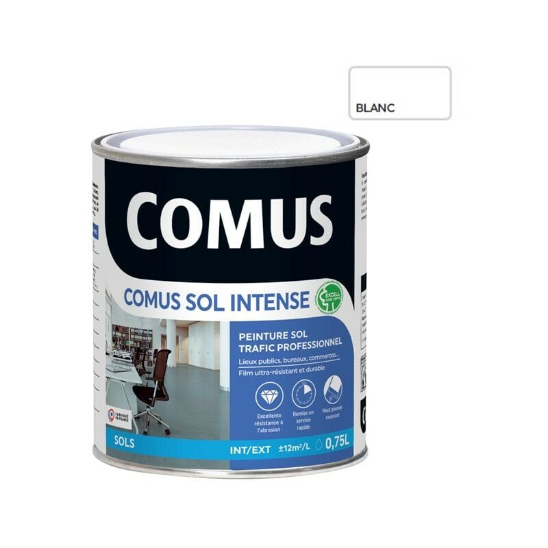 Sol intense blanc 0.75 l Peinture sols intérieurs et extérieurs. trafic intense/professionnel - Comus