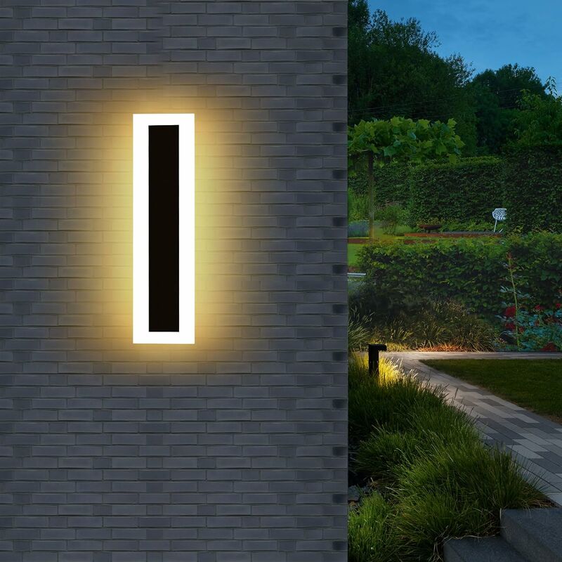 Image of Comely - Comyely Outdoor Wall Light Imploteoproof led moderno 7W, illuminazione minimalista in metallo acrilico nero IP65, adatto a villa, giardino,