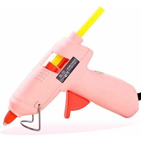 Con 30 barras de pegamento transparente - Kit de pistola de pegamento de alta temperatura para manualidades y hogar - Rosa
