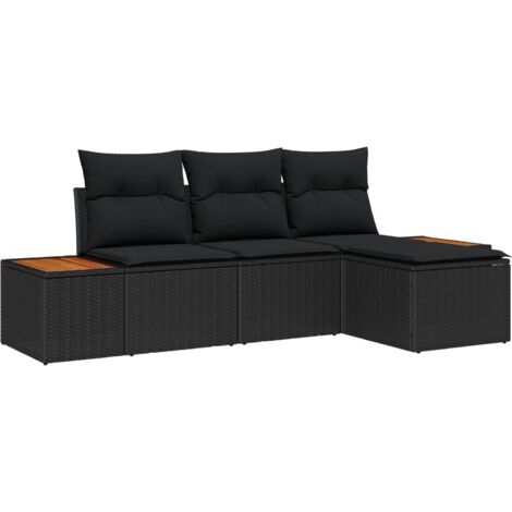con almohada Ajustable 4 pcs Negro
