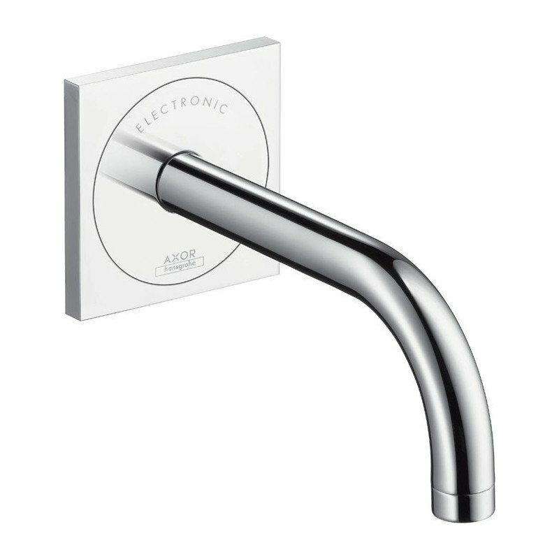 

con lavabo de pared electrónico encastrable, caño cromado de 165 mm