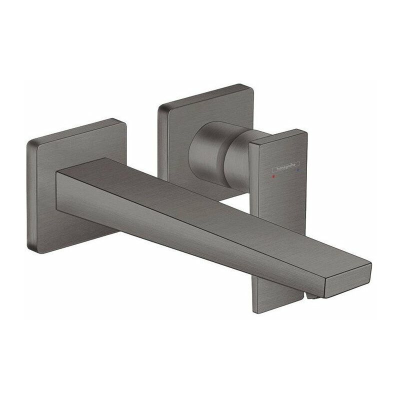 

con lavabo empotrado de pared, caño de 225 mm, desagüe libre de cromo negro cepillado