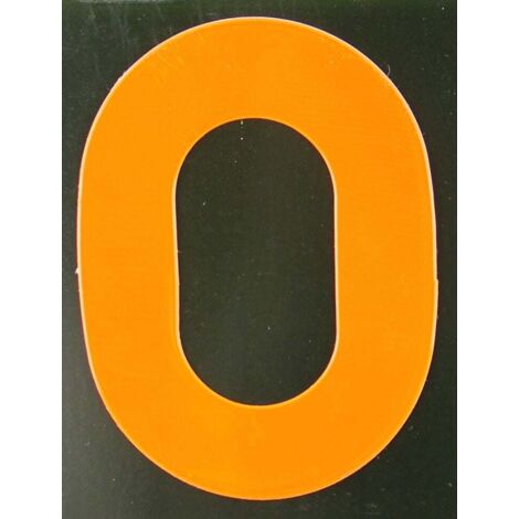 Conacord Reflektierende Klebezahl 0 orange 80 mm 0 Klebebuchstaben & Zahlen