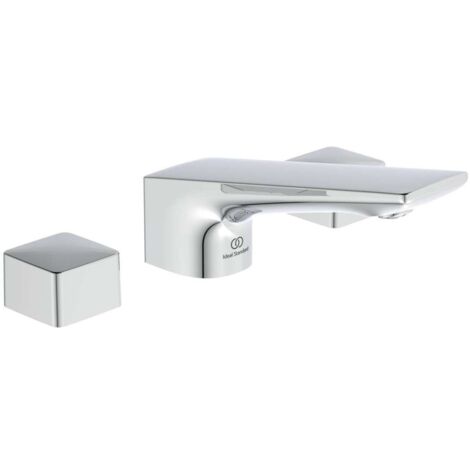 CONCA Batteria lavabo 3 fori con piletta in metallo, cromo