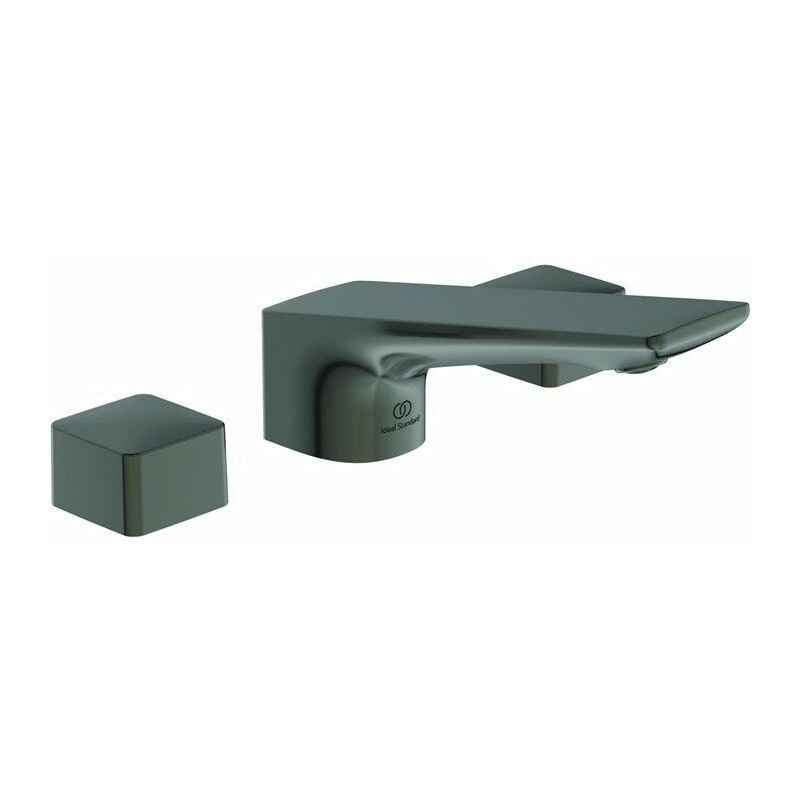 

Ideal - CONCA Mezclador de lavabo de 3 orificios con desagüe automático de metal, gris magnético