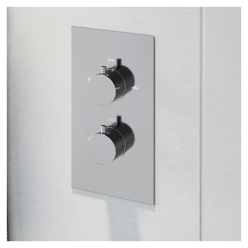 Architeckt - Concealed Shower Valve Thermostatic Twin Outlet Chrome Dual Control