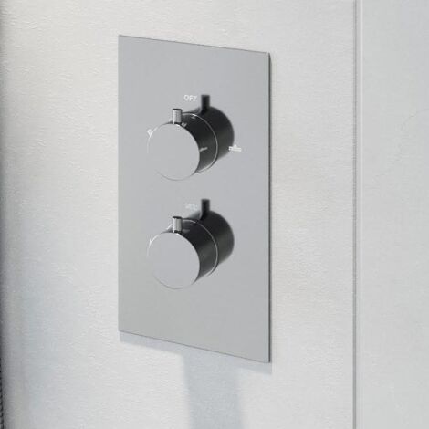 Concealed Shower Valve Thermostatic 1 Outlet Chrome Dual Control