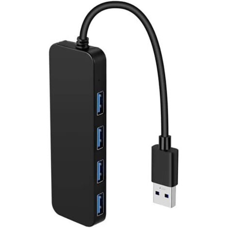 Concentrador USB 3.0, adaptador USB de alta velocidad de 4 puertos, cable de extensión USB compacto para portátiles, ordenadores de sobremesa, discos duros externos y varios puertos de PC.