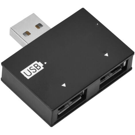 Concentrateur USB 2.0 Mâle vers 2 Ports - Double Chargeur Adaptateur Séparateur (Noir)