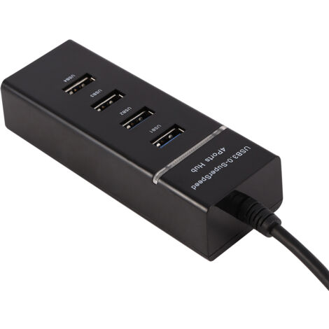 Concentrateur USB 3.0 4 Ports pour MacBook Pro/Air, Hub Portable avec Lecteur de Cartes SD/TF, Noir