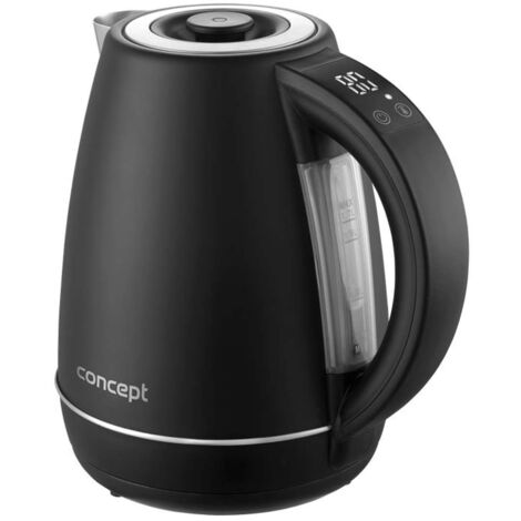 Concept - Bollitore elettrico, volume 1,7 l, con controllo della temperatura, 2200 W, nero rk3355