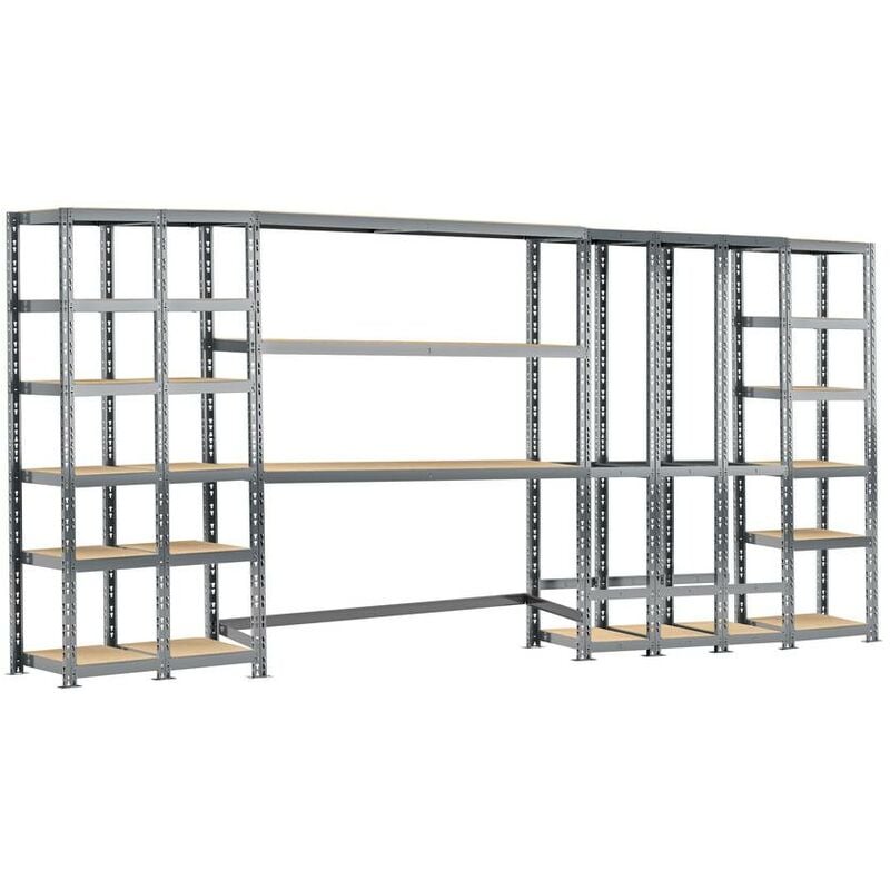 Modulo Storage - Concept rangement de garage modulö - longueur 405 cm - 21 plateaux