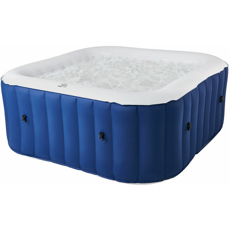 Concept-Usine – Spa gonflable carré 158cm LITE 4 places – 650L – 108 jets d'air – Température max 40°C – PVC renforcé 6 couches