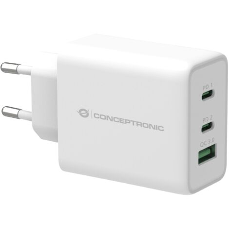 conceptronic ALTHEA12W chargeur universel blanc 5V 2 USB-C