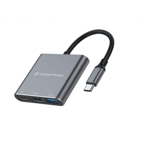 Conceptronic DONN18G 3-in-1 USB 3.2 Gen 1 Dockingstation, HDMI, USB 3.0, 100W USB PD