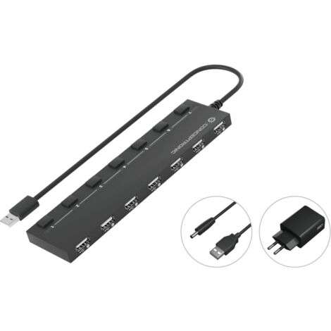 Conceptronic HUBBIES08BP hub di interfaccia USB 2.0 480 Mbit/s Nero